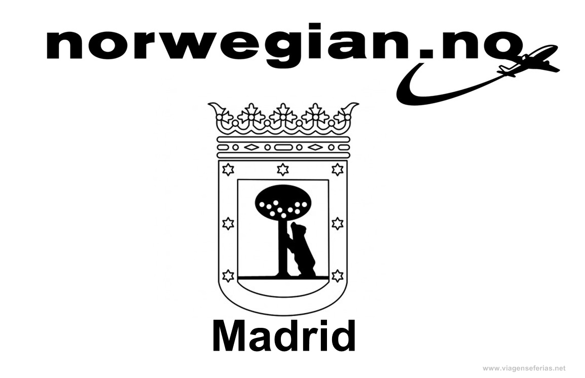 Logos da Cidade de Madrid e da Companhia Norwegian Air