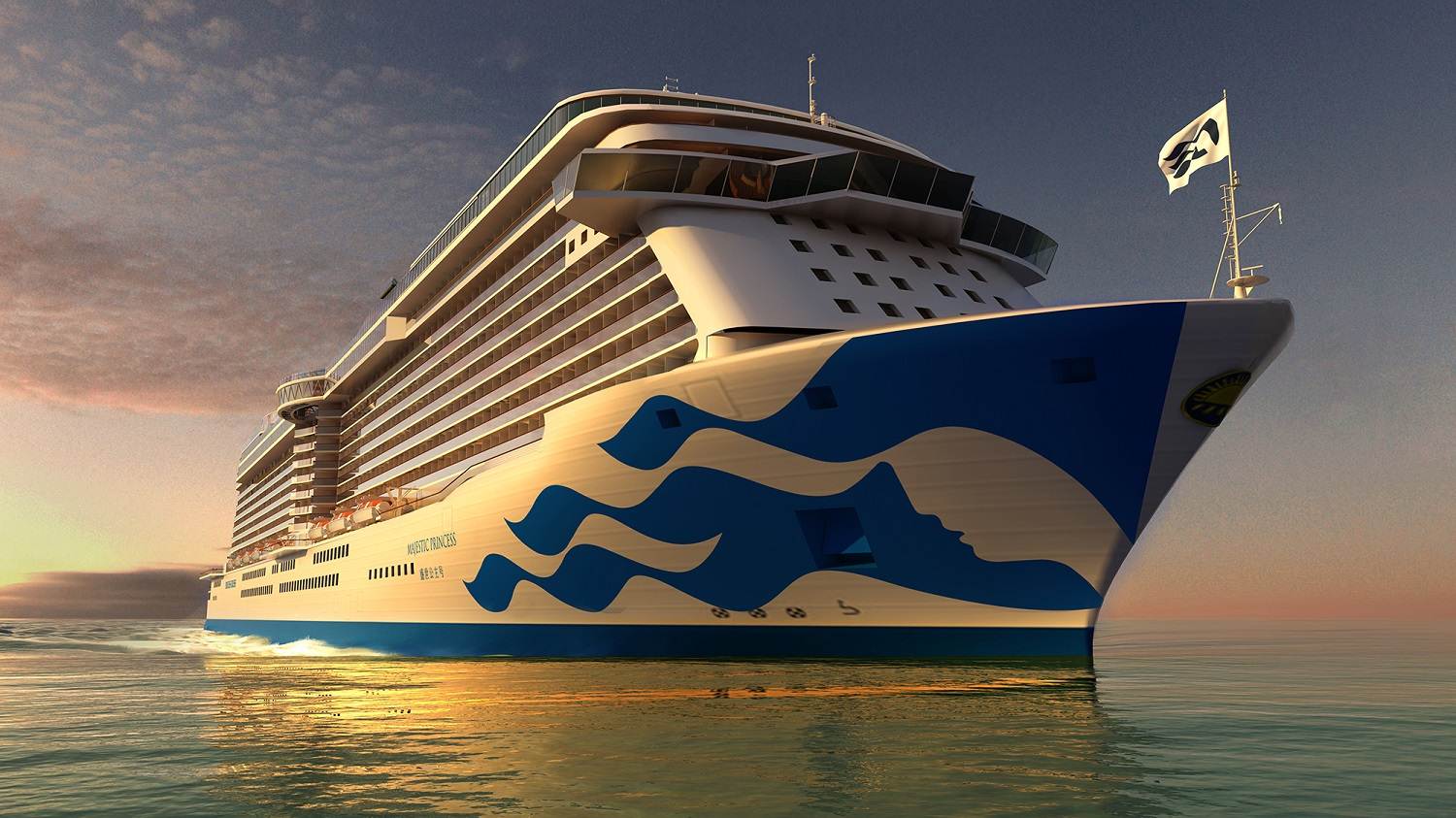 Nova pintura exterior no navio de cruzeiro Majestic Princess