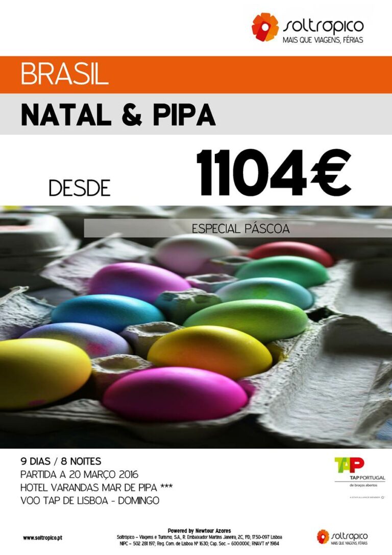 Ultima hora para Férias da Páscoa em Pipa desde 1104€