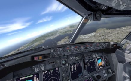 Fase da instrução da aterragem de um B737