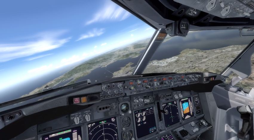 Fase da instrução da aterragem de um B737