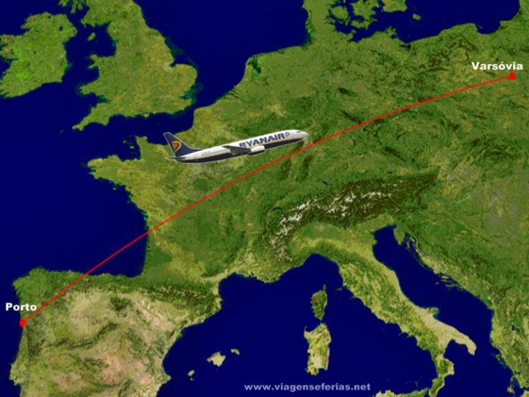 Rota da Ryanair Porto - Varsóvia com 2 voos por semana