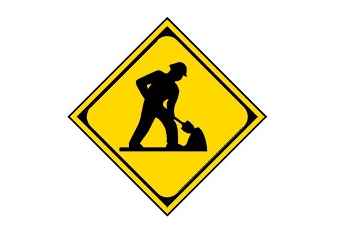 Símbolo amarelo para Obras
