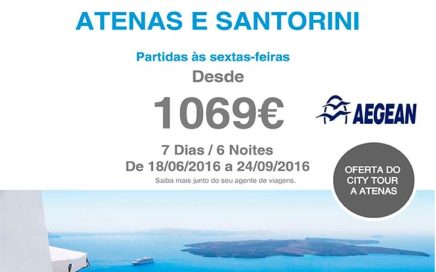 Desde 1069€ férias 6 noites na Grécia em Atenas e Santorini