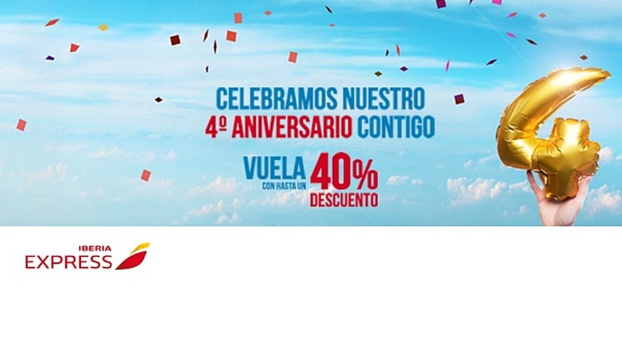Cartaz Promoção 4º aniversário Iberia Express