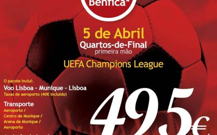 Viagem para jogo de futebol FC Bayern-SLB a 5 de Abril