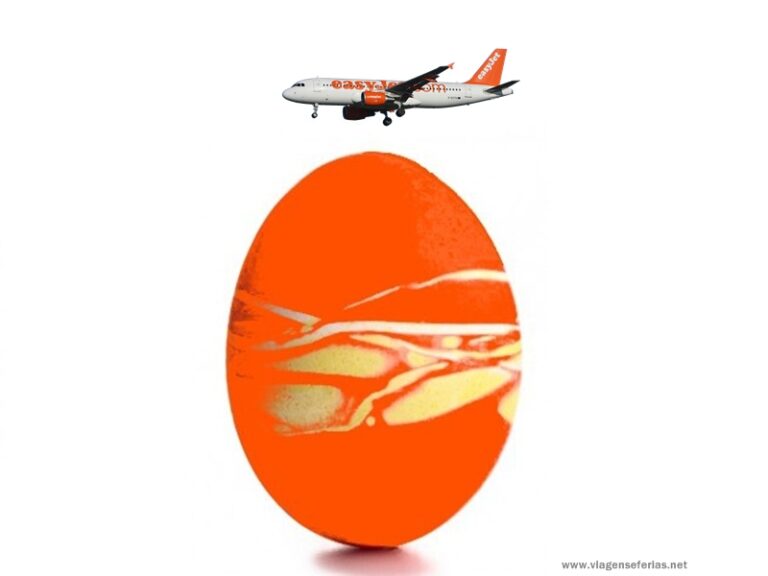 Ovo da Páscoa e avião da Companhia Aérea easyJet