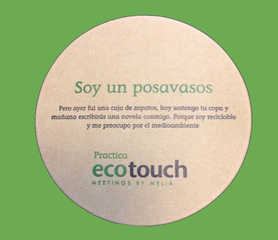 Pousa-copos reciclado do Ecotouch Meetings da Melia Hotels