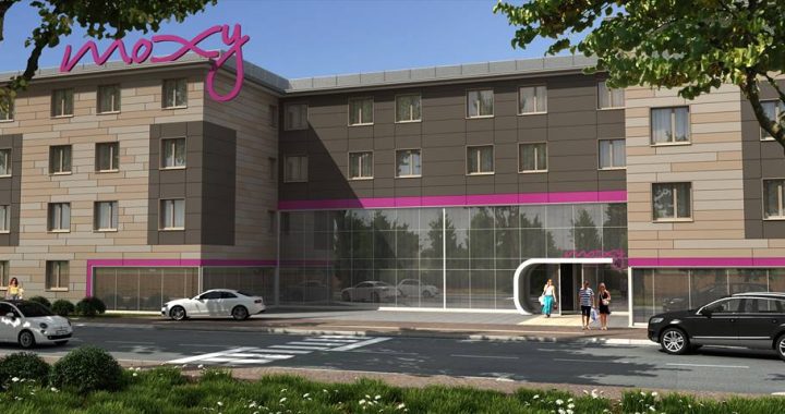 Rendering do Hotel Moxy Milão na Itália que abriu em 2014