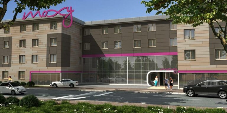 Rendering do Hotel Moxy Milão na Itália que abriu em 2014