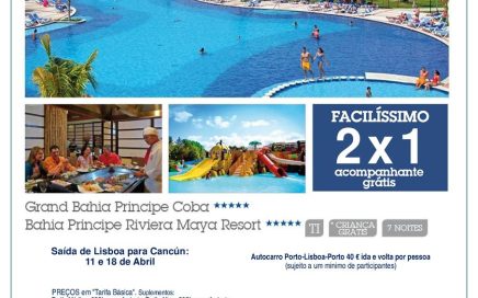 Férias Riviera Maya 2x1 partidas 11 e 18 de Abril a 1027€