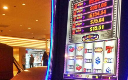 visor de uma slot machine de um casino