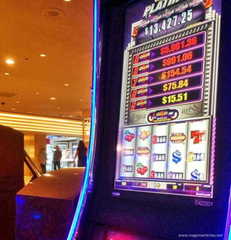 visor de uma slot machine de um casino