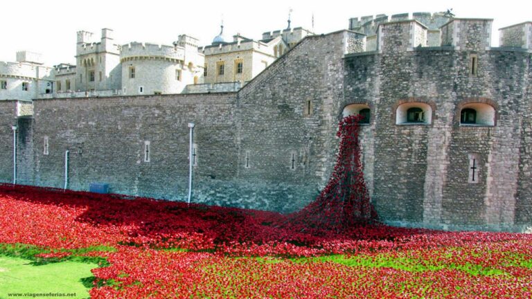 Exposição de Papoilas na Torre de Londres no Reino Unido
