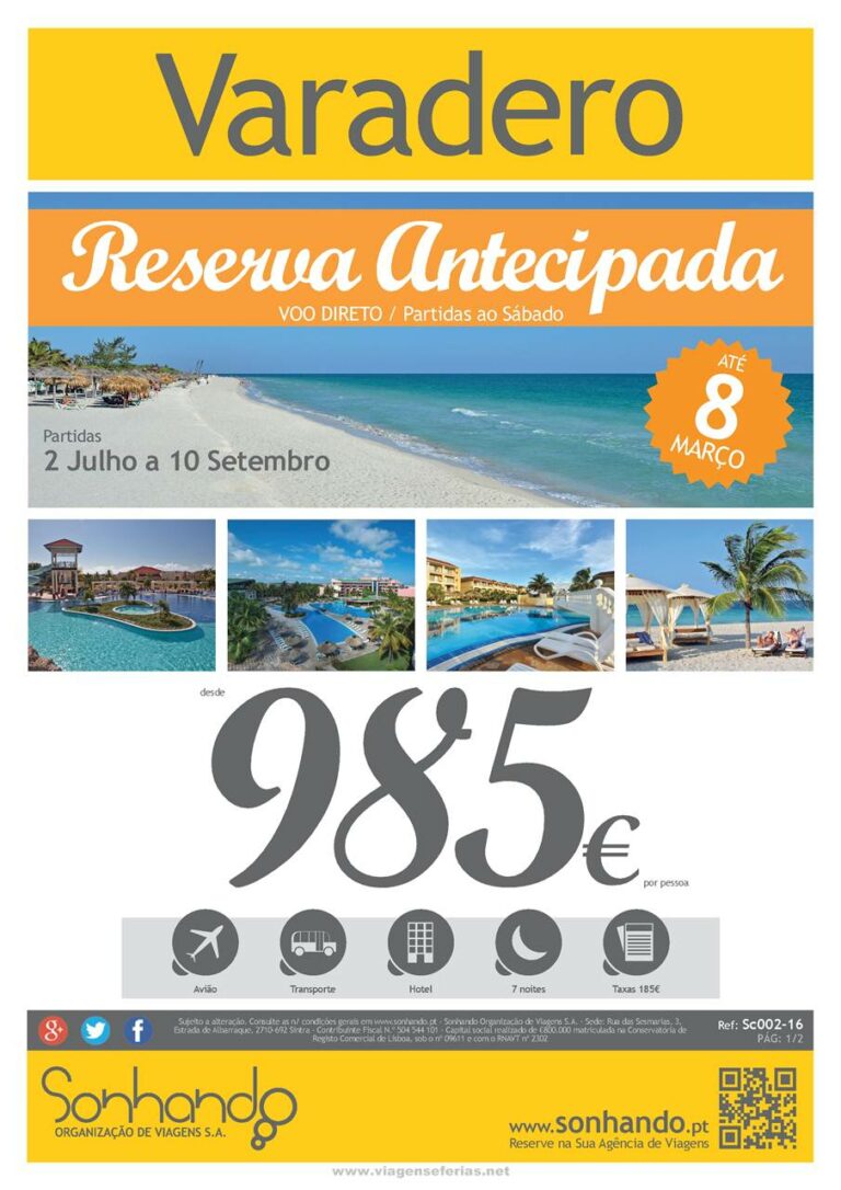 Férias em Varadero desde 98€ em Julho, Agosto e Setembro