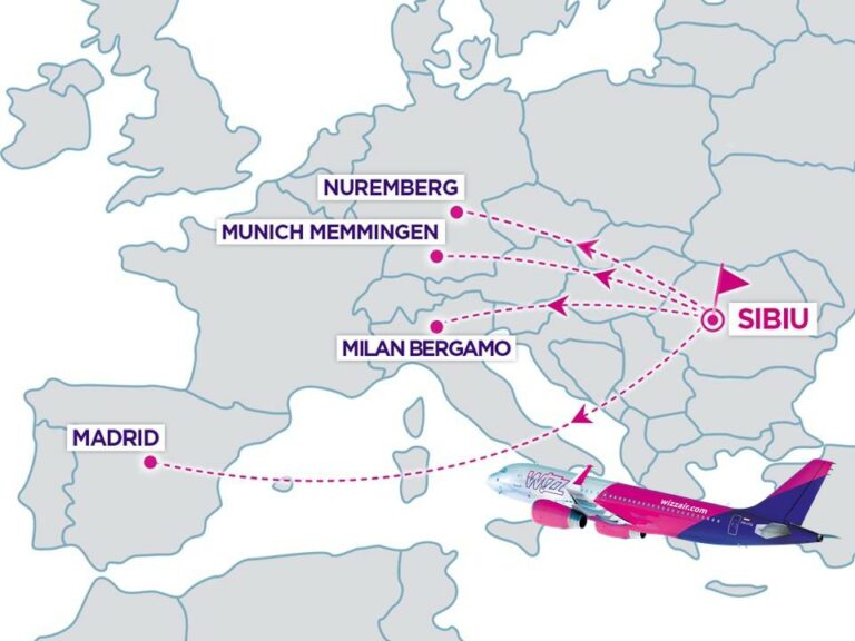 4 novas rotas Wizz Air da base em Sibiu na Roménia