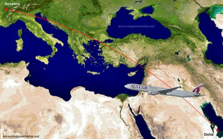 Rota Doha - Genebra com o B777 Dreamliner da Qatar Airways