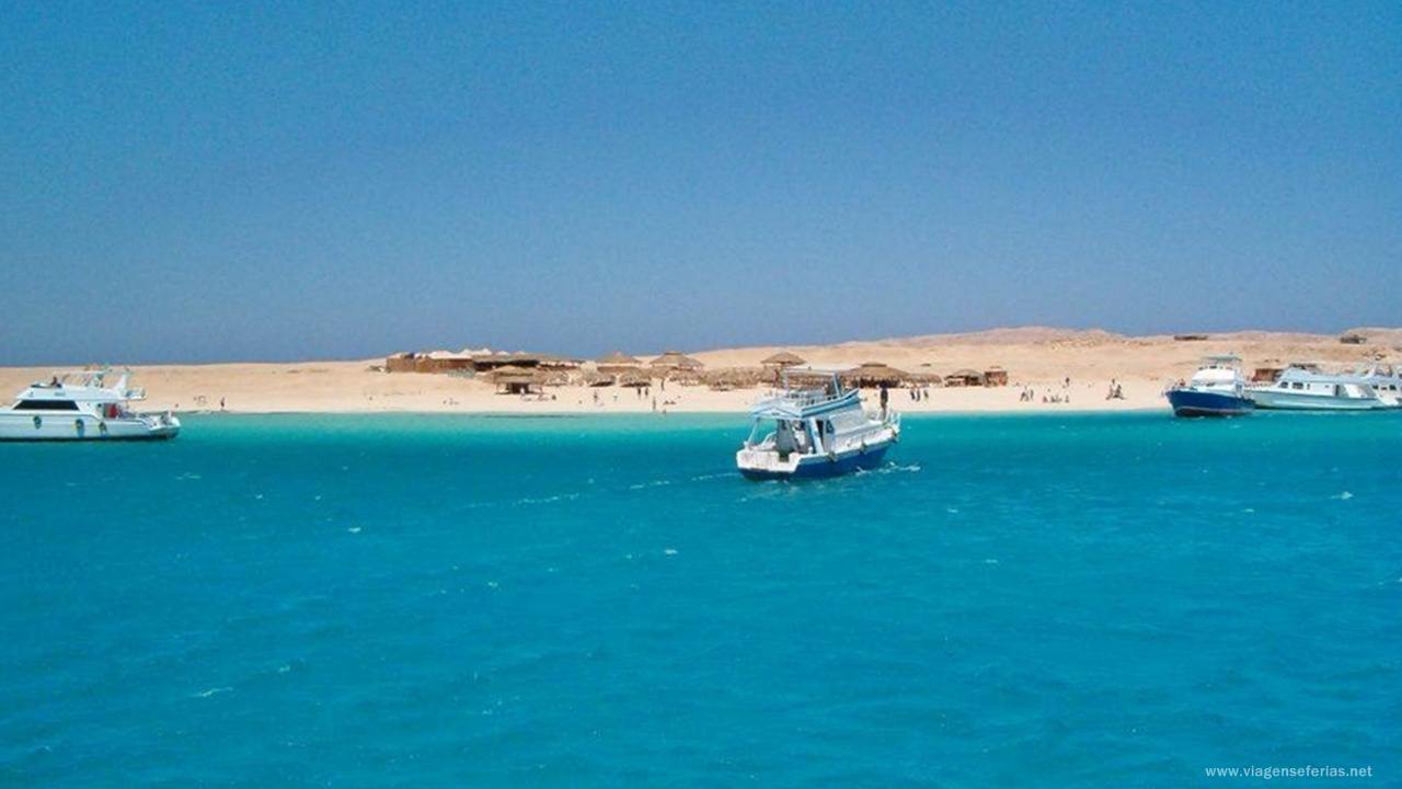 Vista da ilha Giftun em Hurghada no Egipto