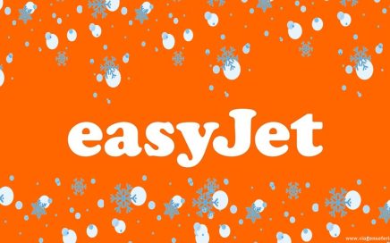 Logo da easyJet em tema de Inverno