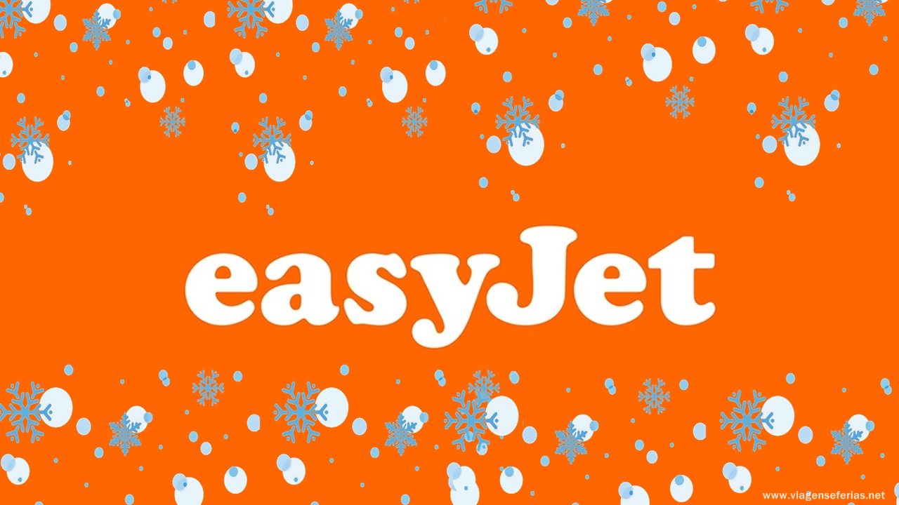 Logo da easyJet em tema de Inverno