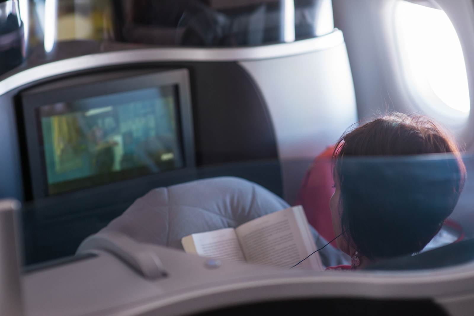 Cabine privada do serviço Mint da Companhia Aérea JetBlue