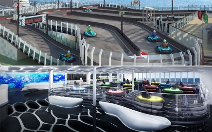 Pista de Karting e carrinhos de choque do navio de cruzeiros Norwegian Joy