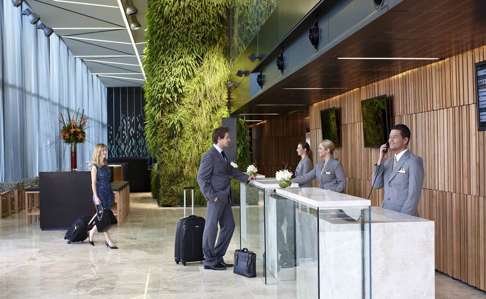 Recepção do Novotel Auckland Airport na Nova Zelândia