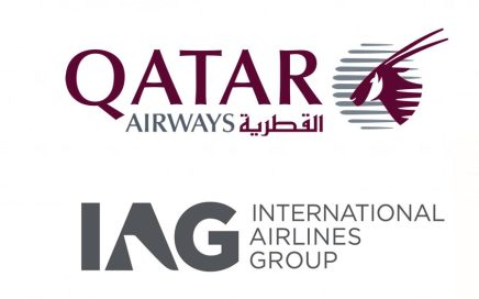 Símbolos da IAG (BA, IBeria, Vueling) e Qatar Airways