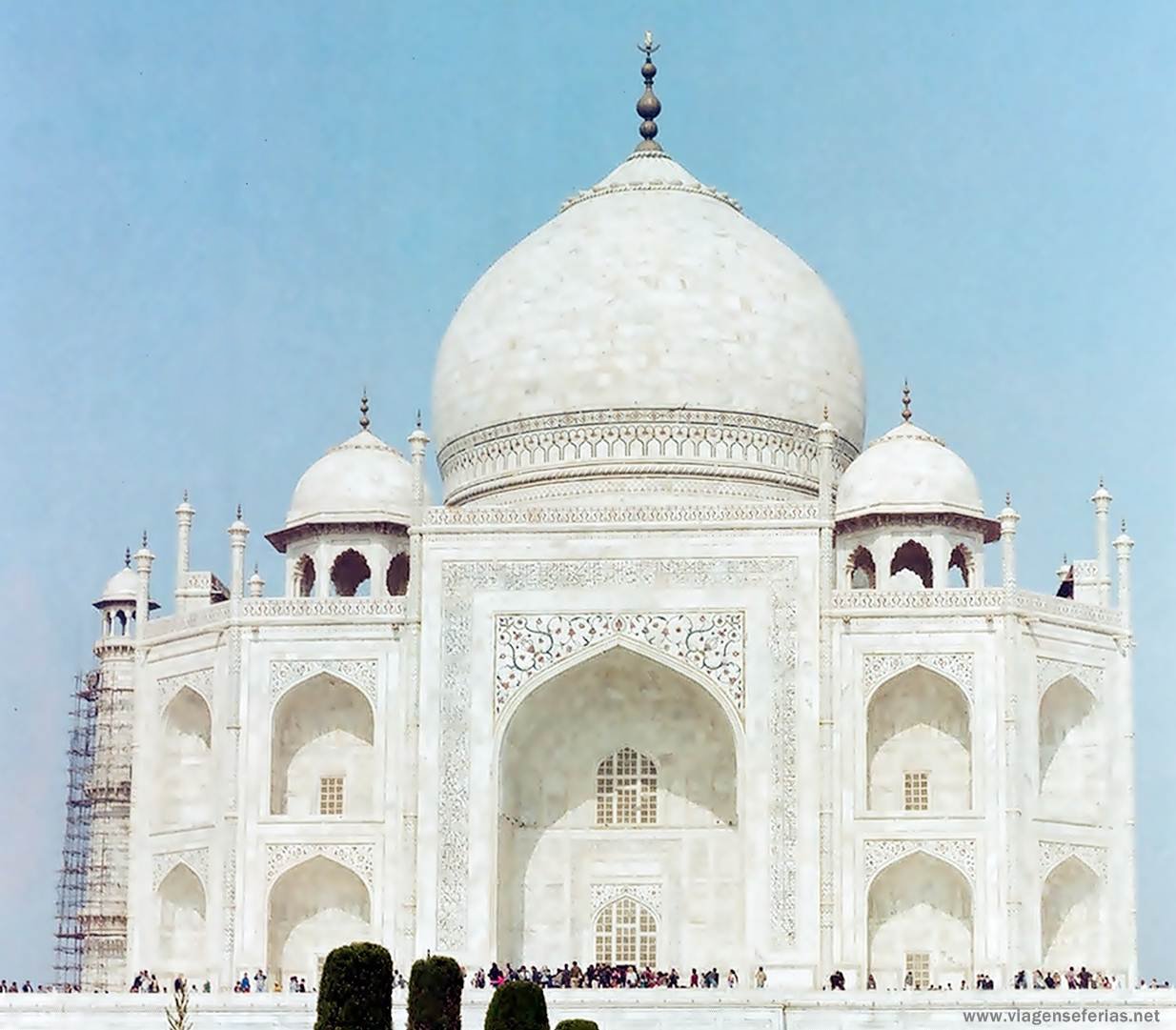 Edificio principal do Taj Mahal em Agra na Índia