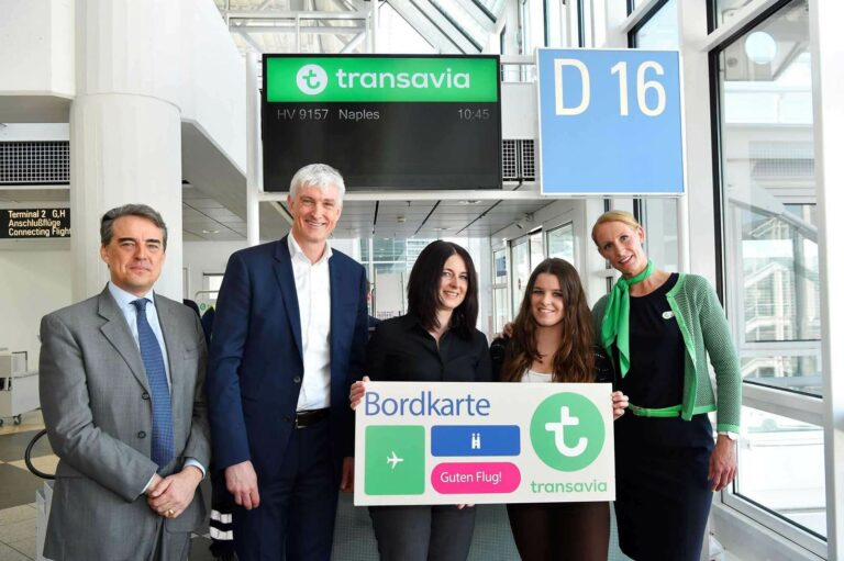 Passageira 10000 da Low Cost Transavia na base de Munique na Alemanha