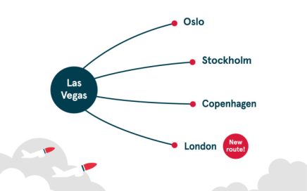 4 rotas da Low cost norwegian de Las Vegas para a Europa