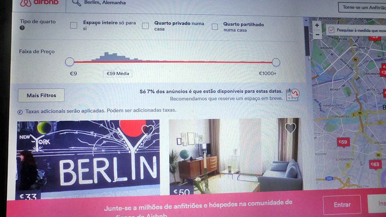 Prtal airbnb para a cidade de Berlim em Português