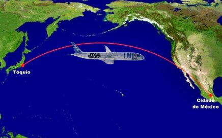 Rota da Companhia Aérea ANA entre Tóquio e cidade do México
