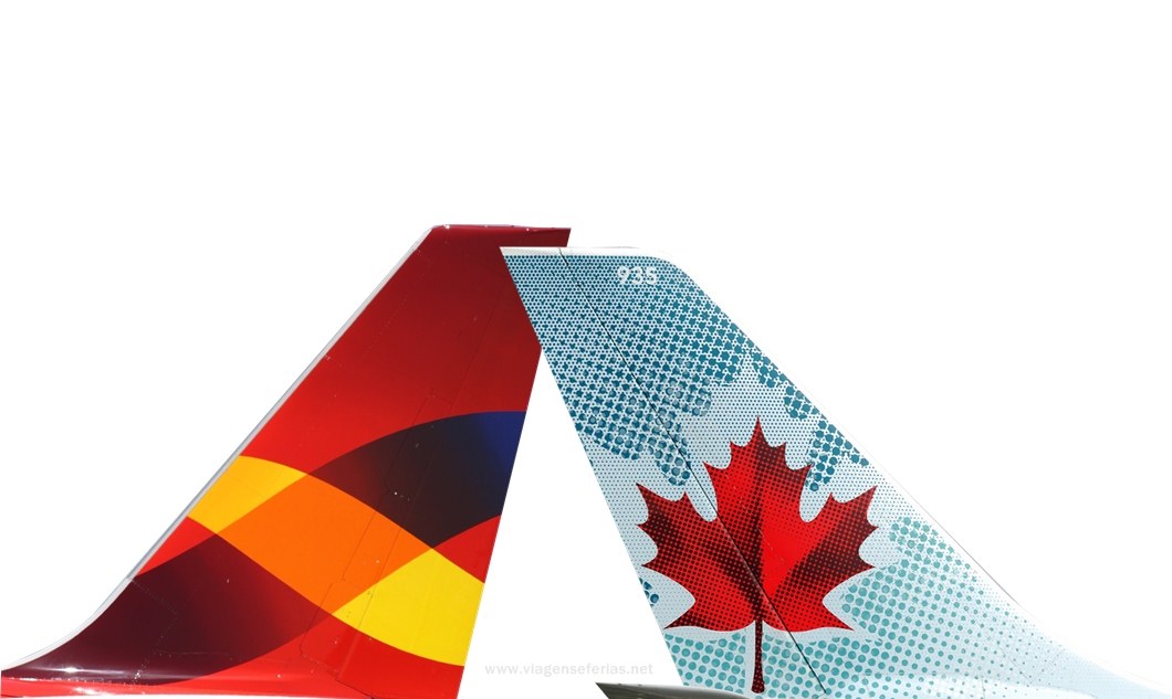 Caudas de aviões da Avianca Brasil e Air Canada