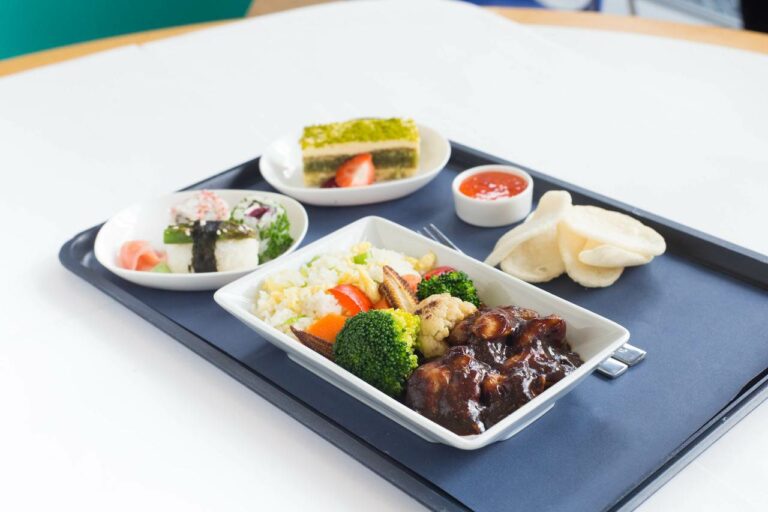 Refeição a bordo de voo longo curso da British Airways