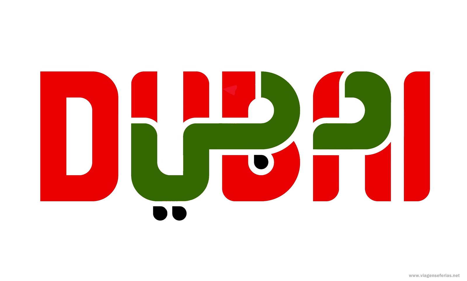 Dubai com as cores da bandeira do Emirado