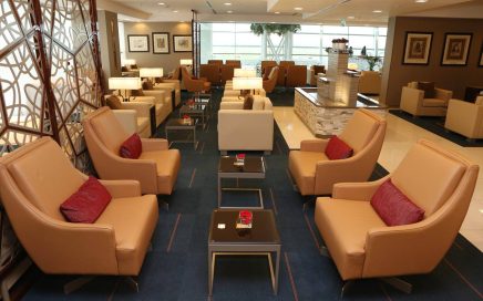 Interior do Lounge da Emirates na Cidade do Cabo