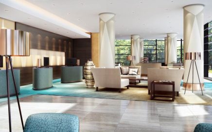 Sala de estar do hotel Marriott Bonn na Alemanha