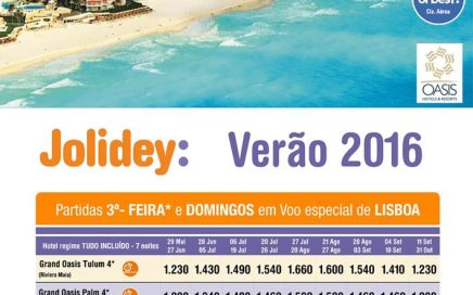 Férias de Verão nos hotéis Oasis em Cancun e Riviera Maia em Julho, Julho, Agosto e Setembro