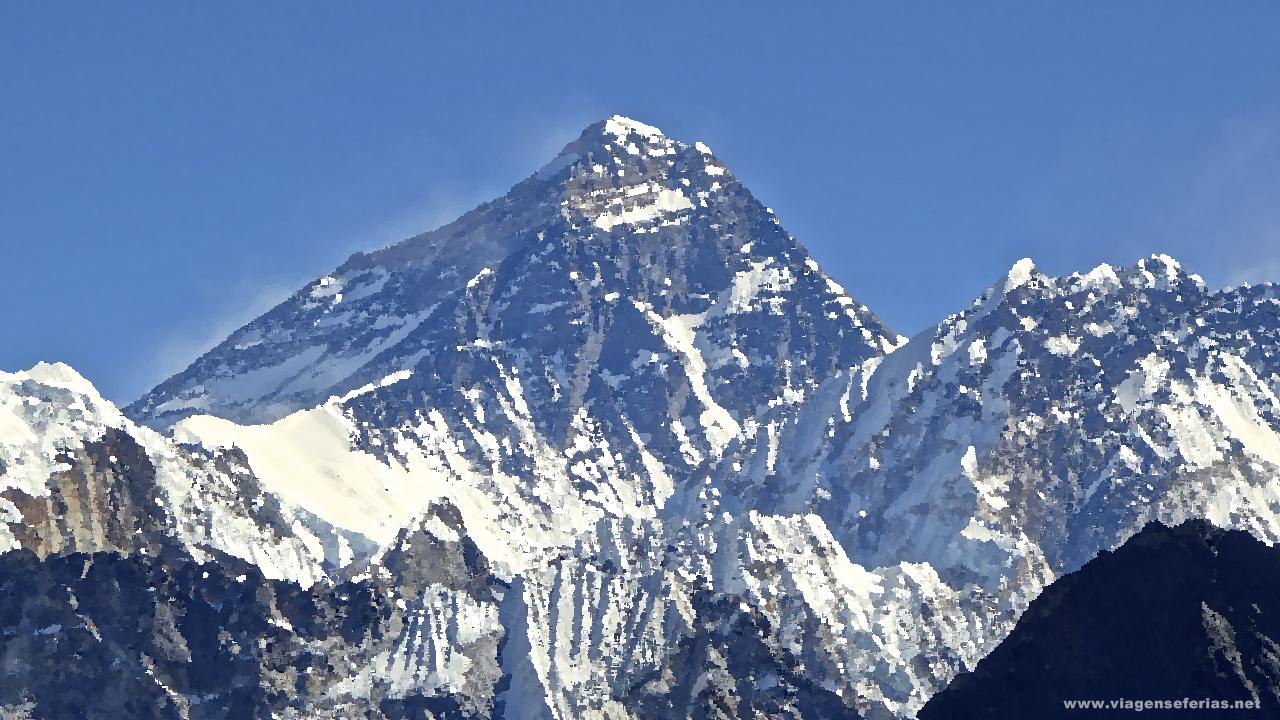 Pintura a óleo do cume do Monte Evereste