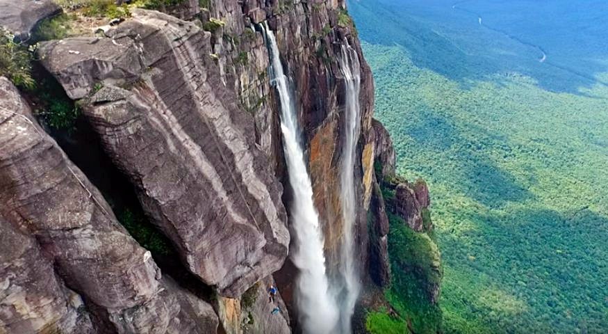 Catarata Ángel na Venezuela mais alta do mundo vista de cima