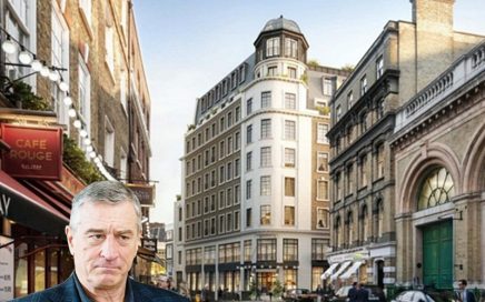 Selfie de Robert de Niro junto ao futuro hotel em Convent Garden