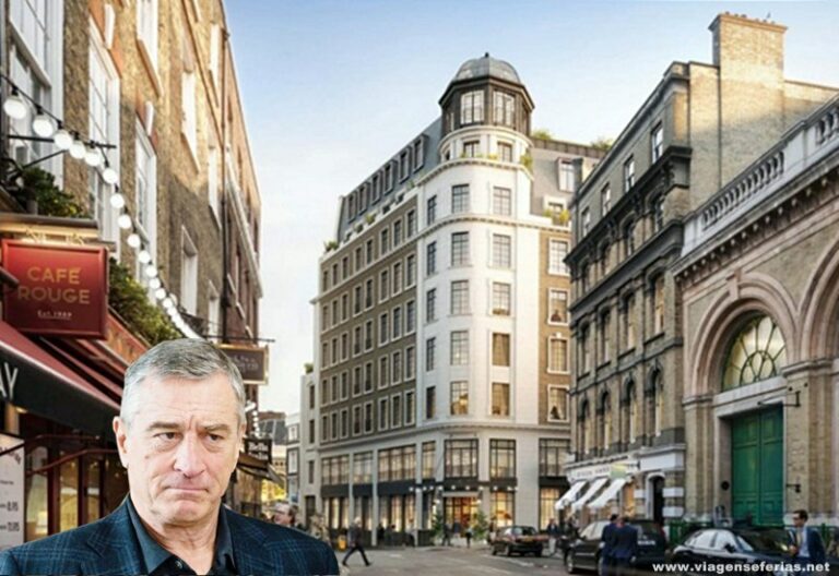 Selfie de Robert de Niro junto ao futuro hotel em Convent Garden