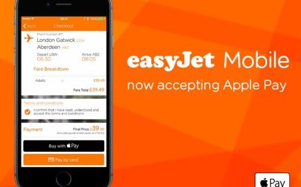 app da easyJet para iOS tem funcionalidade Apple Pay