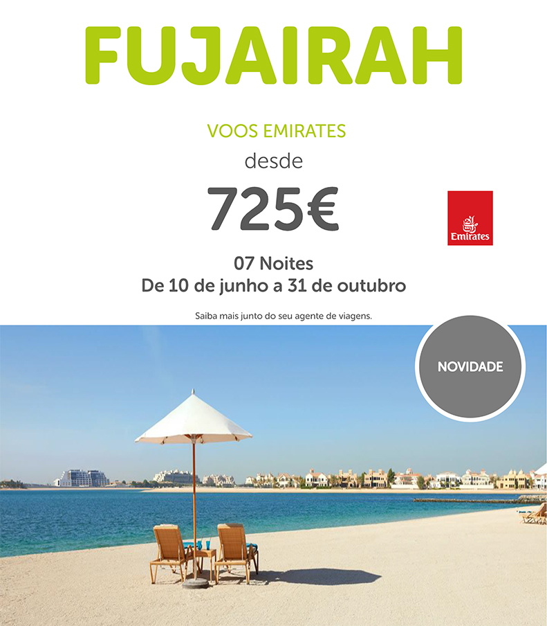 Férias em Fujairah desde 725€ com voos e estadia de 7 noites