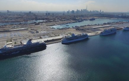 Vista aérea do Porto de Cruzeiros Mina Rashid no Dubai