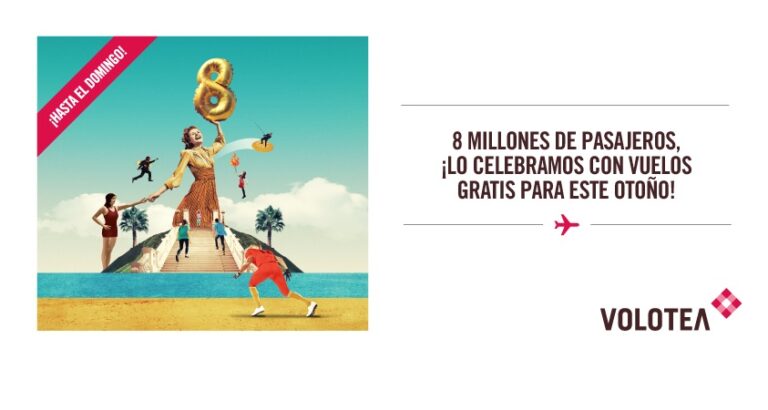 Volotea celebra 8 milhões de passageiros com voos grátis no Outono