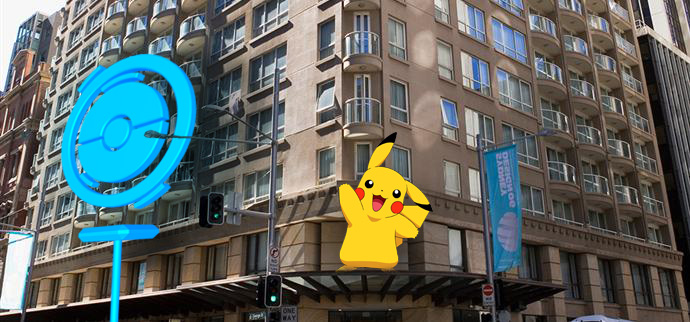 Pokémon no hotel Mantra 2 Bond Street em Sydney