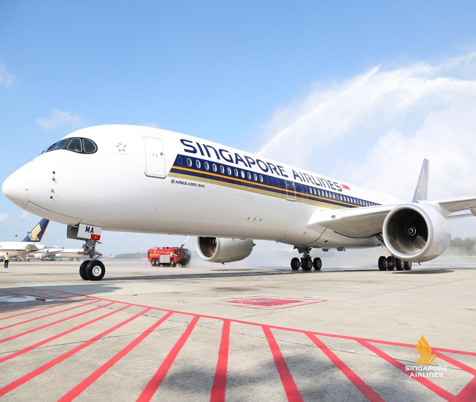 Aeronave A350 da Companhia Aérea Singapore Airlines