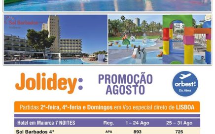 Pacote de férias com desconto 110€ para Agosto nos hotéis Sol Melia em Maiorca